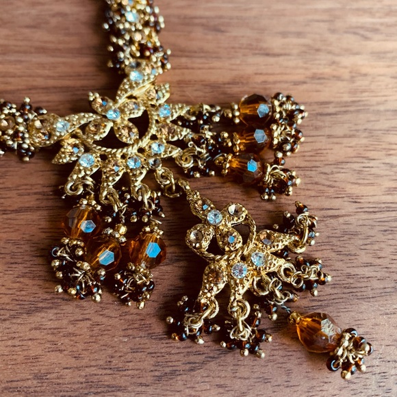 Amber (faux) Indian Necklace/Choker - Picture 2 of 3